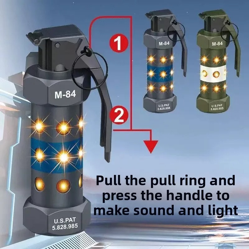 Outdoor Camping Games - Taktische M84 Dummy-Granaten-Imitation mit Stroboskop-LED-Überlebenslicht für