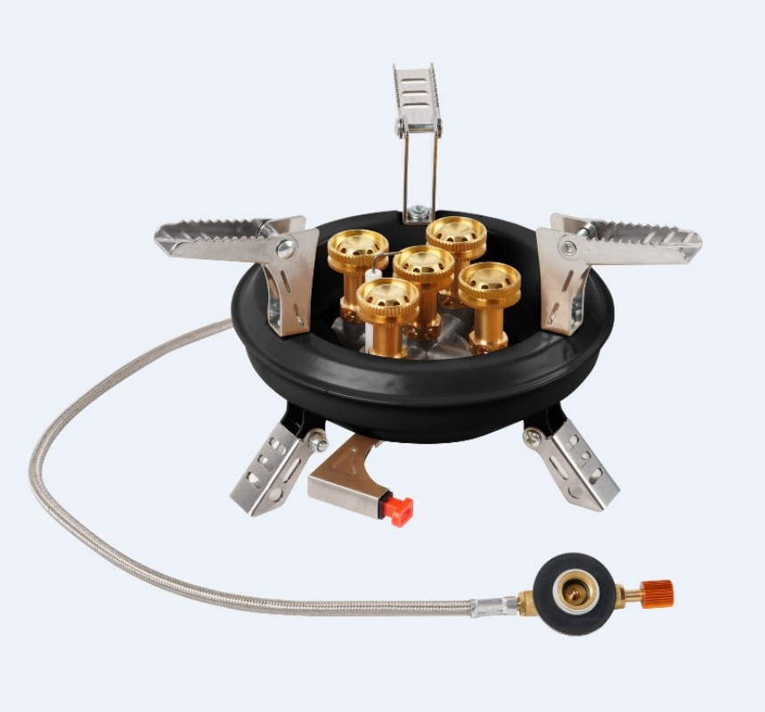 Outdoor Camping Outlet - BRS-201A Tragbarer Camping-Gasherd, 16000 W, Hochdruck-Propan-Butan-Gasbrenner,