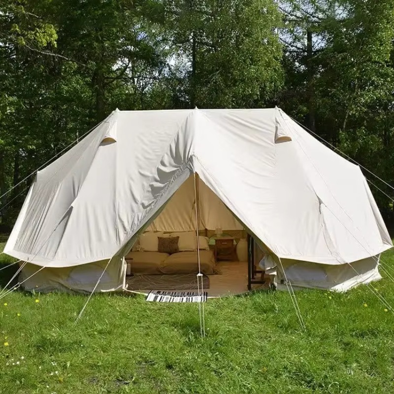 Outdoor Yurt Camping - 2026 Großes 4-Jahreszeiten Baumwoll-Leinwand-Wandzelt Glamping Jurte
