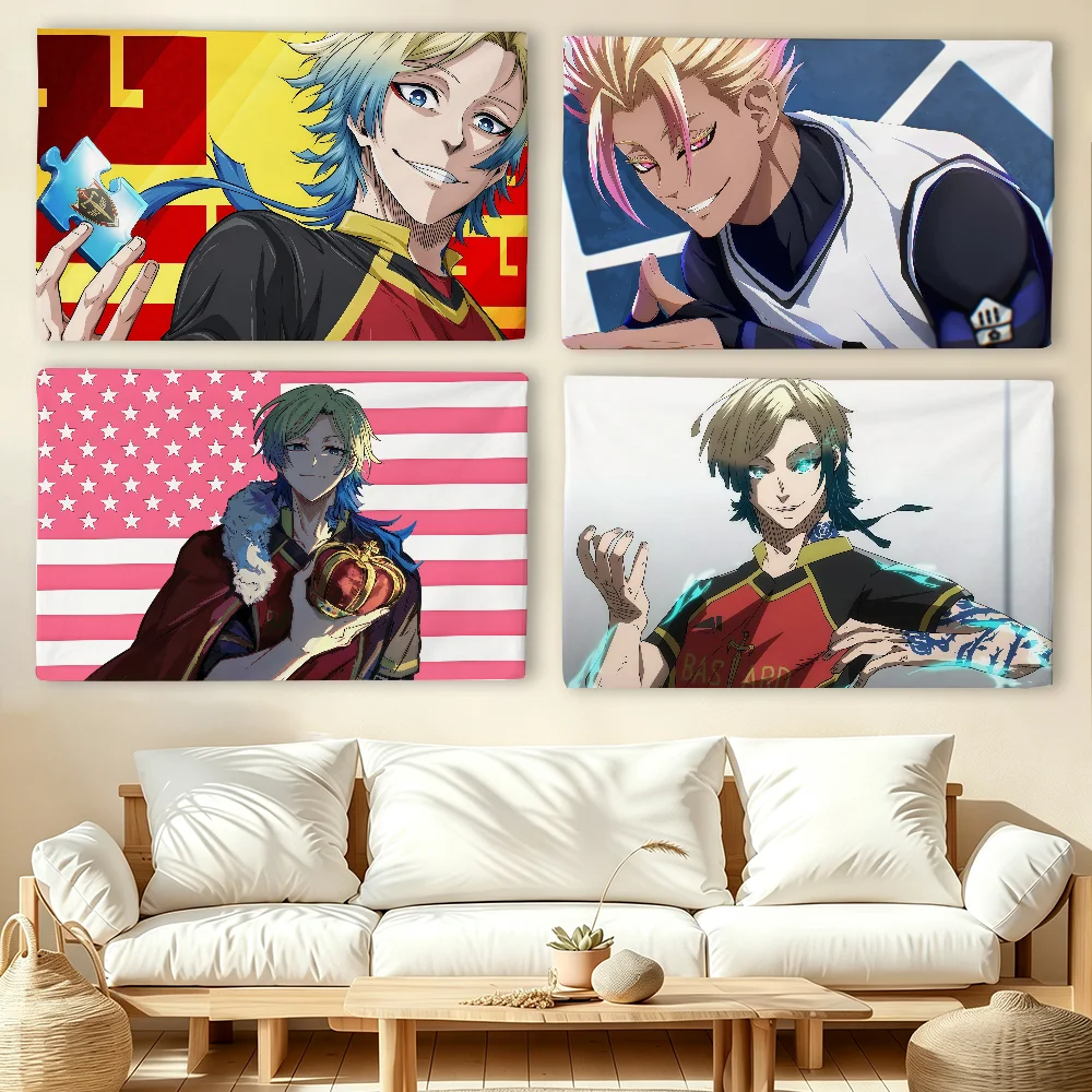 Outdoor Camping Anime - Fußball-Anime B-Blue L-Lock Kaiser Flagge für
