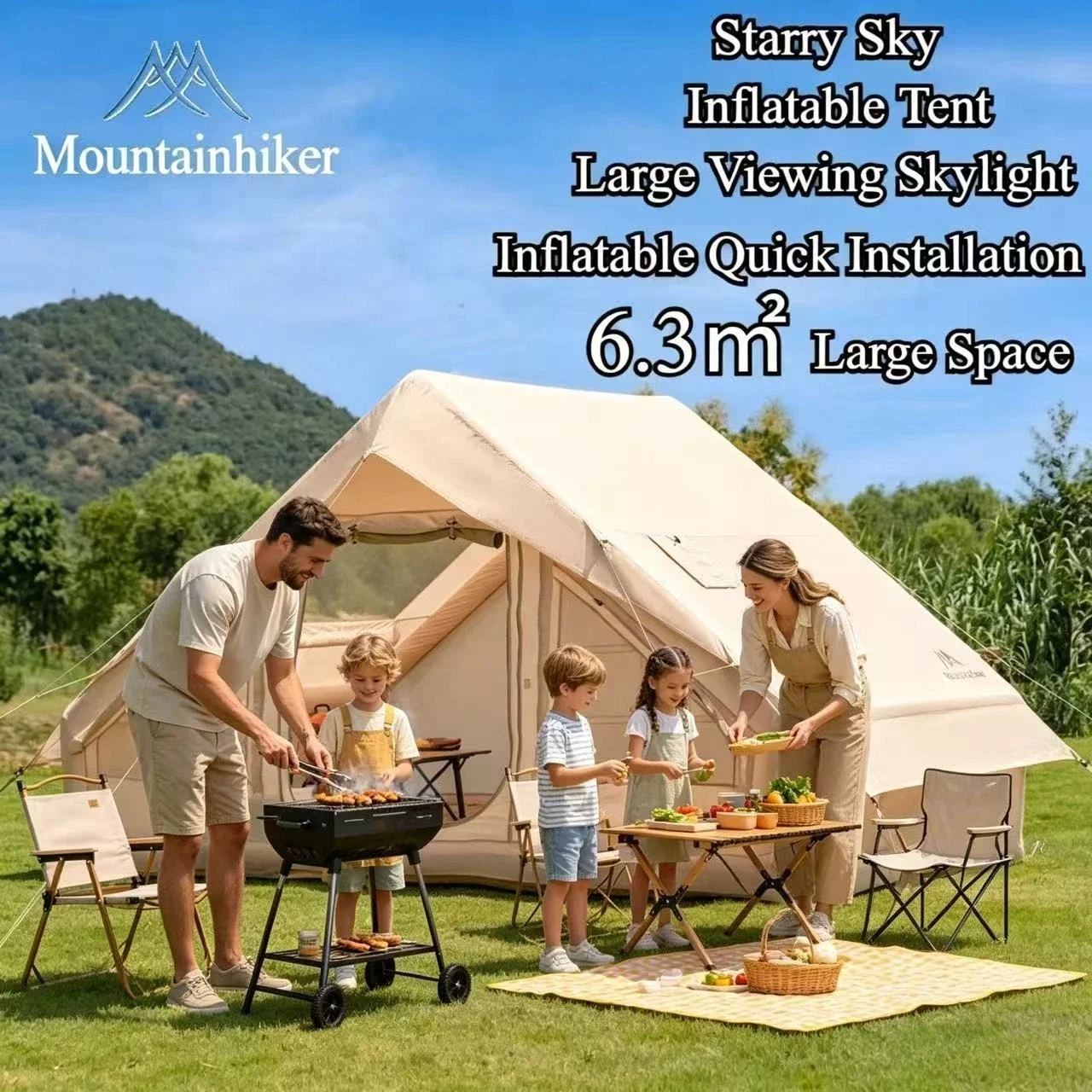 Outdoor Camping House - MOUNTAINHIKER Extra Großes Aufblasbares Zelt für