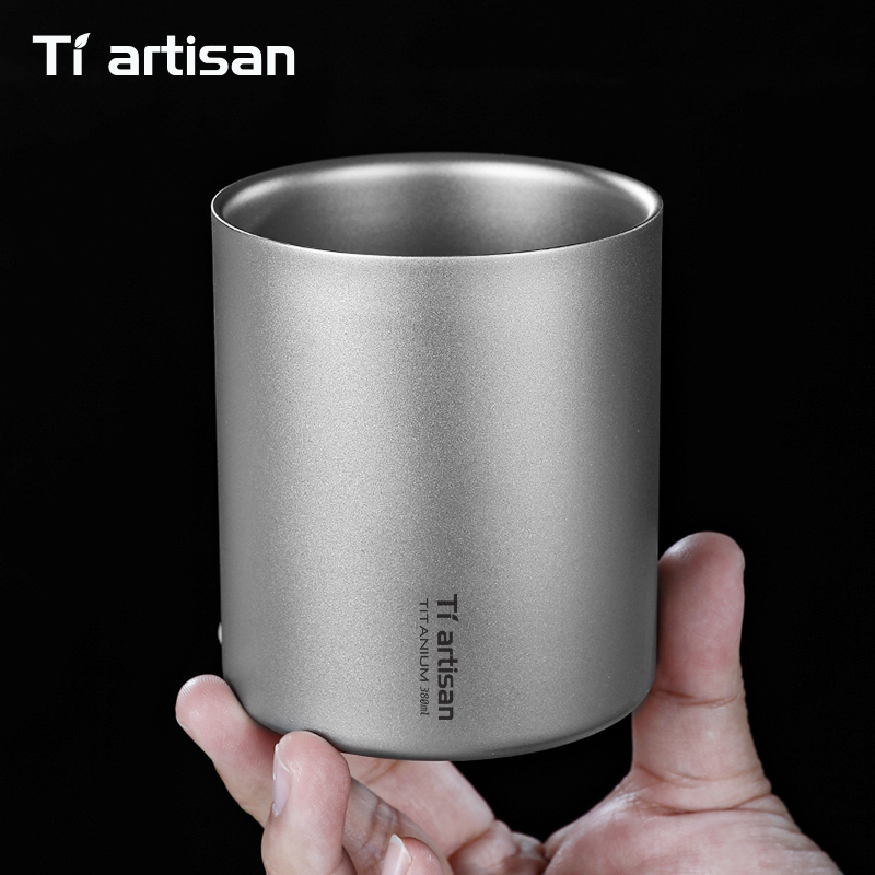 Outdoor Camping Games - Tiartisan 380ml Titan Kaffeetasse ohne Henkel,