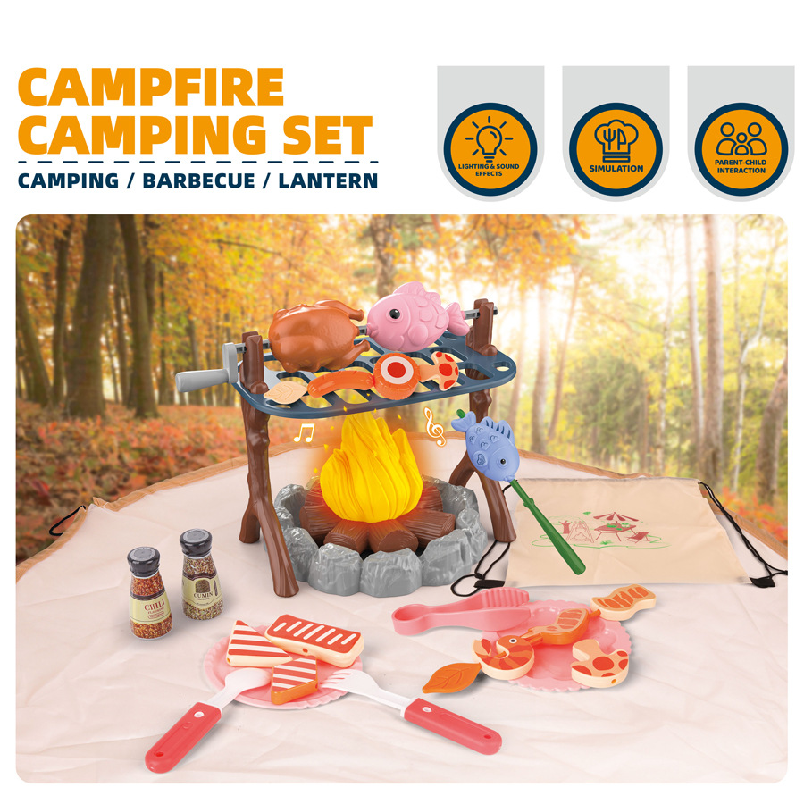 Outdoor Camping House - Kinder-Campingzelt-Set Baby-Spielplatz Miniatur-Lebensmittel Kinderzelt Haus Innen-