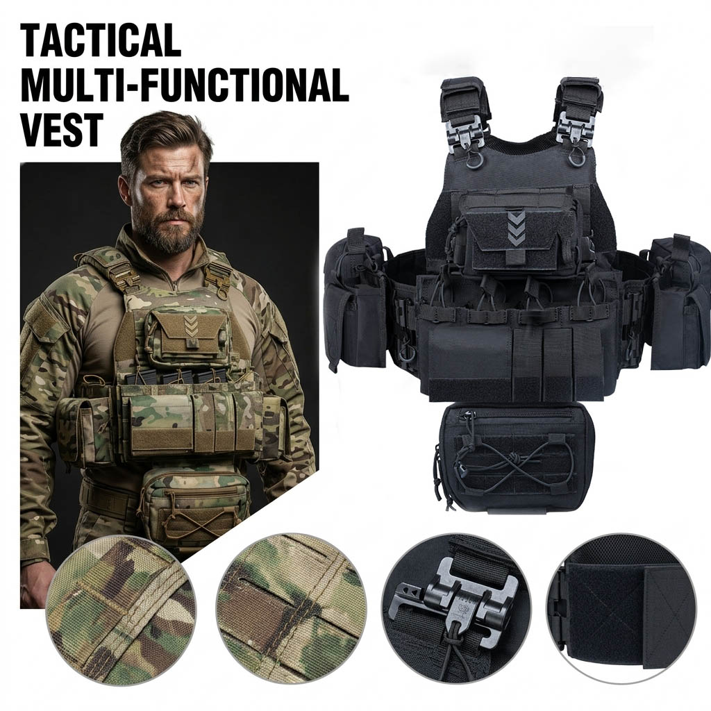 Outdoor Camping Games - Tarnfarben-Trainingsweste Outdoor Airsoft Trainingsausrüstung Multifunktionale Verstellbare