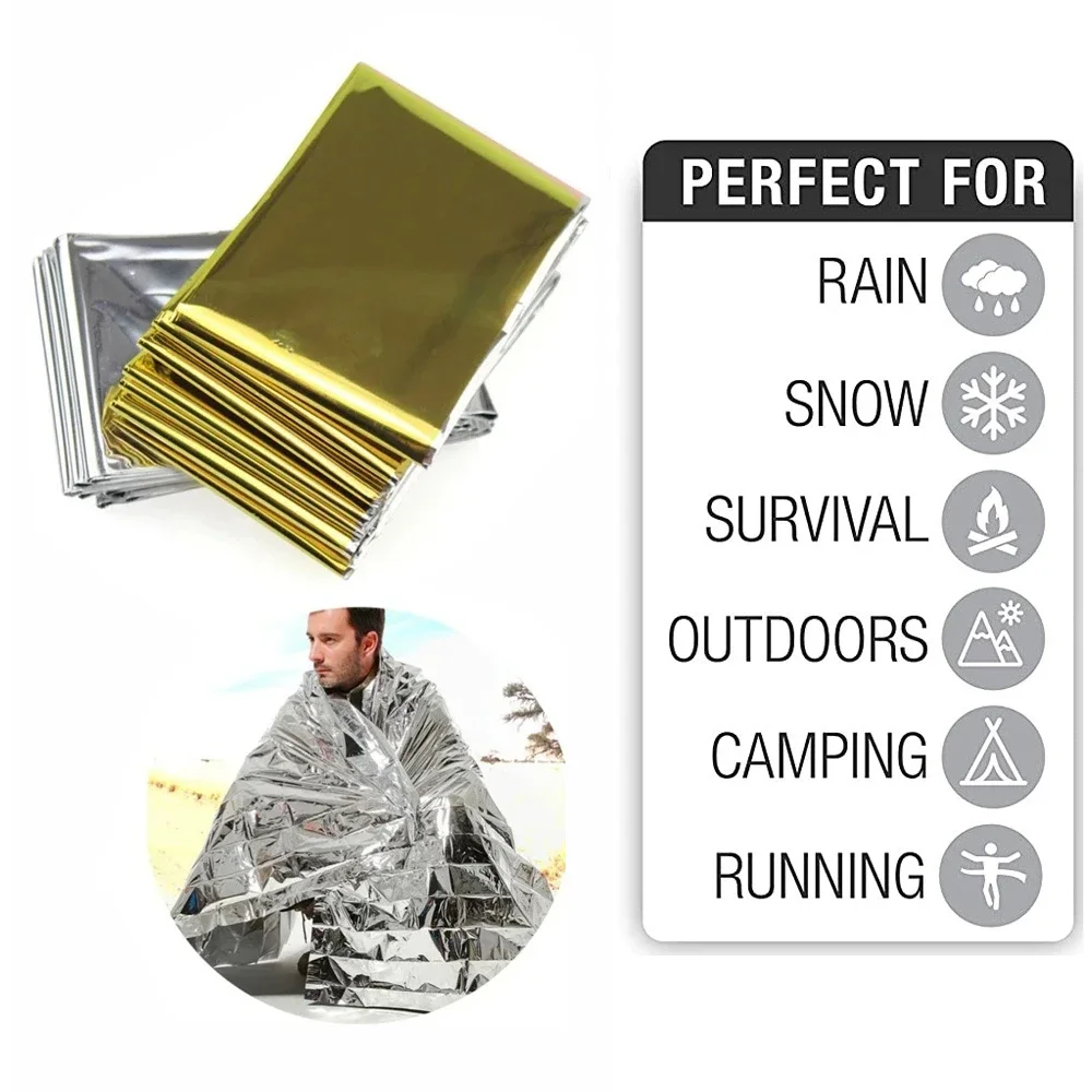 Emergency Mylar Blanket - 5Pcs Notfall Thermische Decke Falten Wasserdicht