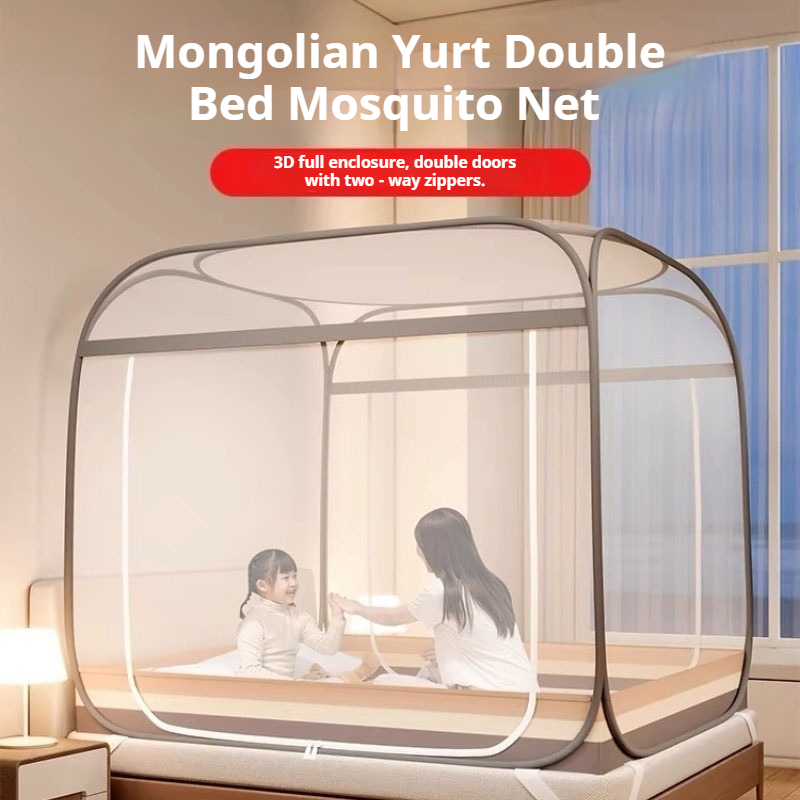 Outdoor Yurt Camping - Mongolisches Jurte-Doppelbett, Moskitonetz, Bettwäsche für Babys
