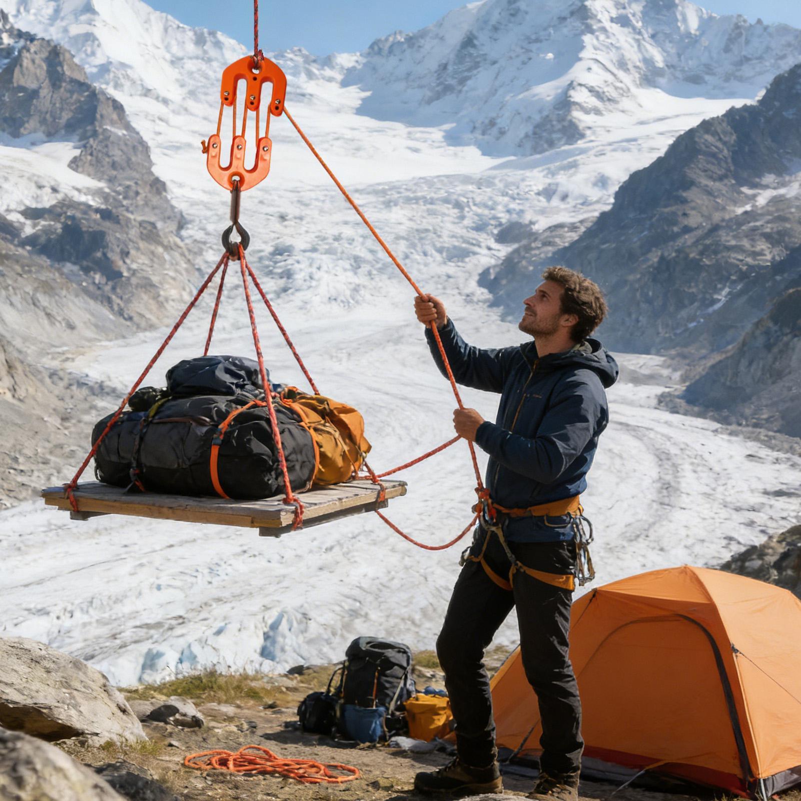 Outdoor Camping Games - Tragbares Wildhebe- und Ziehsystem mit Seilzug