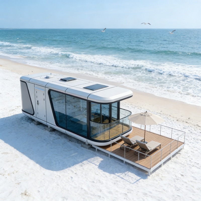 Outdoor Camping House - Modernes 40ft 20ft Stahl-Raumkapsel-Containerhaus, Mobiles Vorgefertigtes