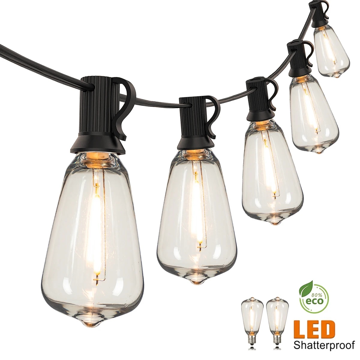 Outdoor Camping Lights String - 110V US-Stecker ST38 Lichterkette für Außenbereich,