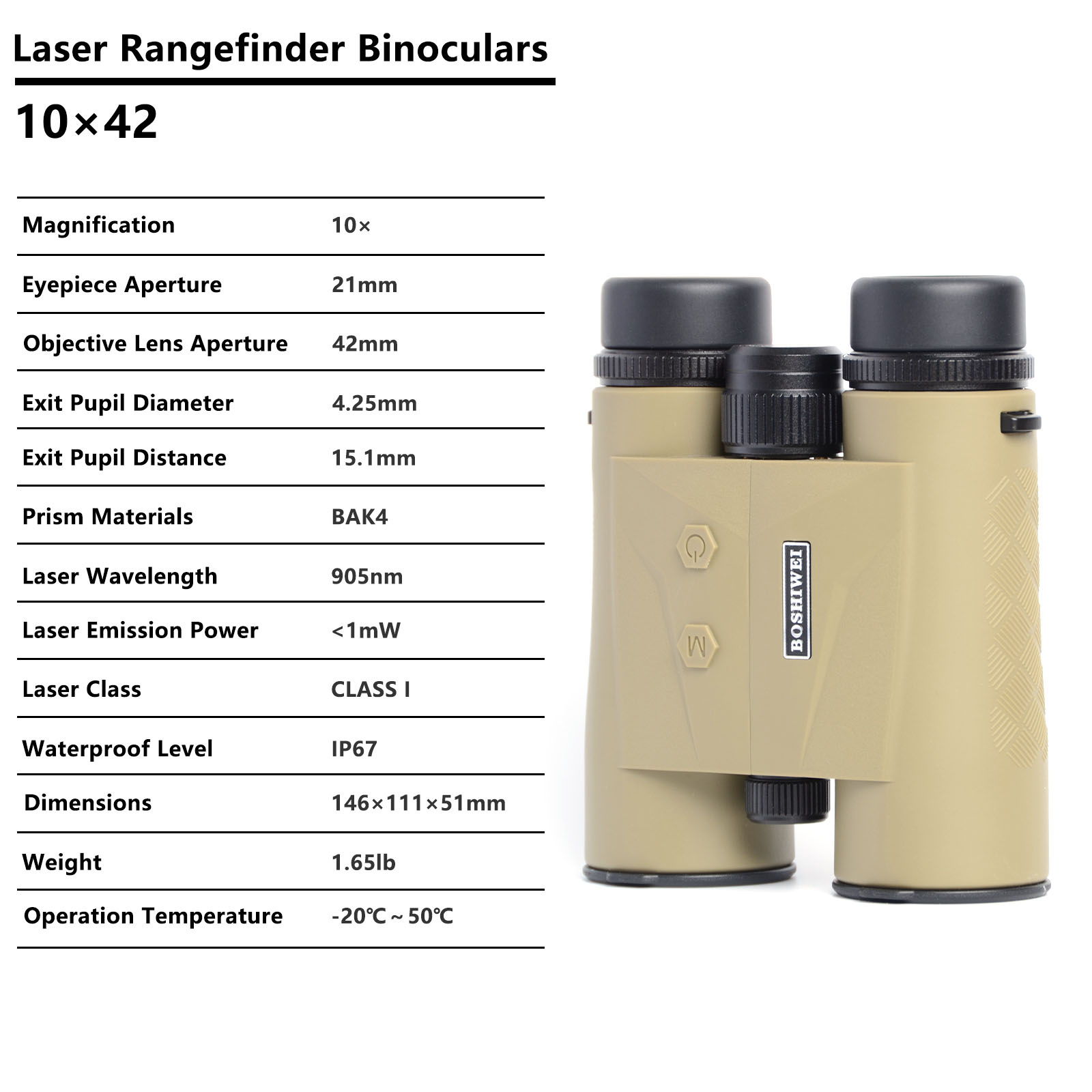 BOSHIWEI 10x42 HD Laser-Entfer – Outdoor Camping Jobs Bewertung und Preis