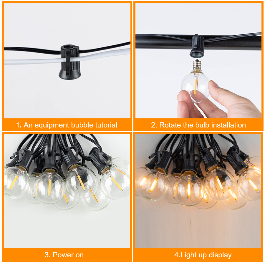 G40 LED-Außen-Lichterkette, 7, – Outdoor Camping Lights String Bewertung und Preis