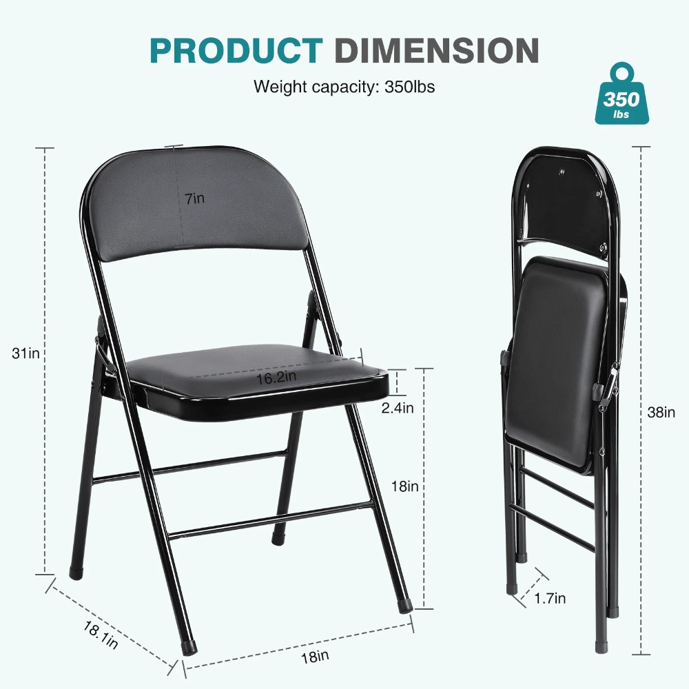 Klappstuhl 4er-Pack, Ledergepo – Outdoor Camping Folding Chair Bewertung und Preis